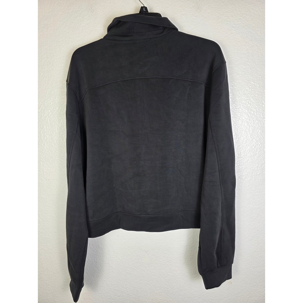ODODOS Women Quarter Zip Pullover Sweatshirt Black Modal Blend XL - Picture 2 of 7
